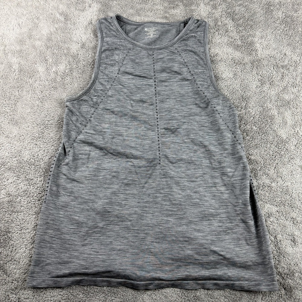 Athleta Foothill Tank Split Tie Open‎ Back Workout Womens XS Heather Gray
